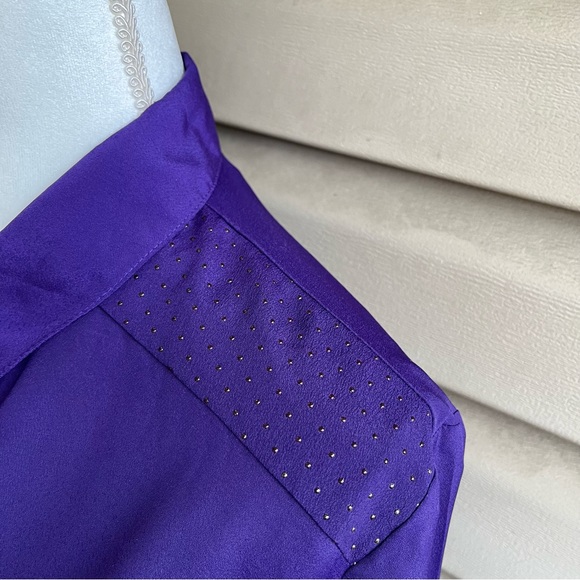 •Coldwater Creek• Lightweight Purple Tab Sleeve Blouse - Size Small - Picture 4 of 10